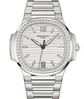 Patek Philippe Nautilus Diamond Bezel Silver Index Dial Ref# 7118 - 1200A-010