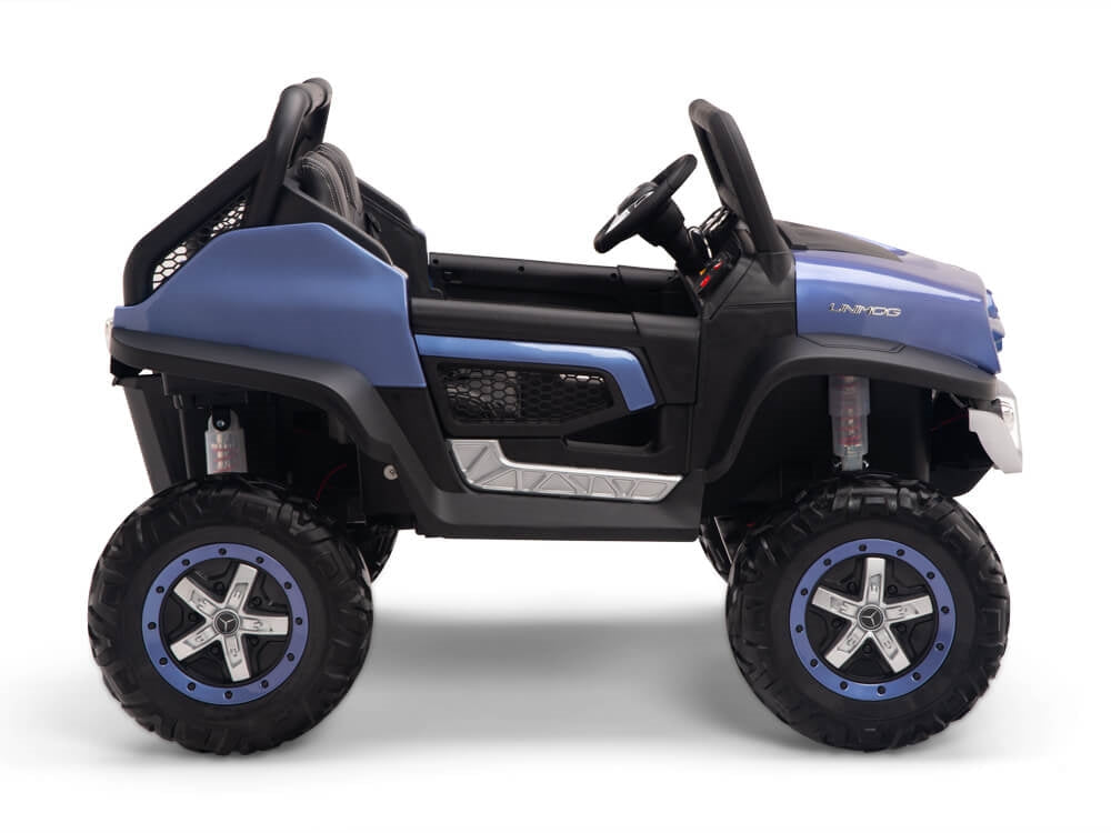 24V Mercedes Benz UNIMOG Kids Ride On UTV with Remote - Blue
