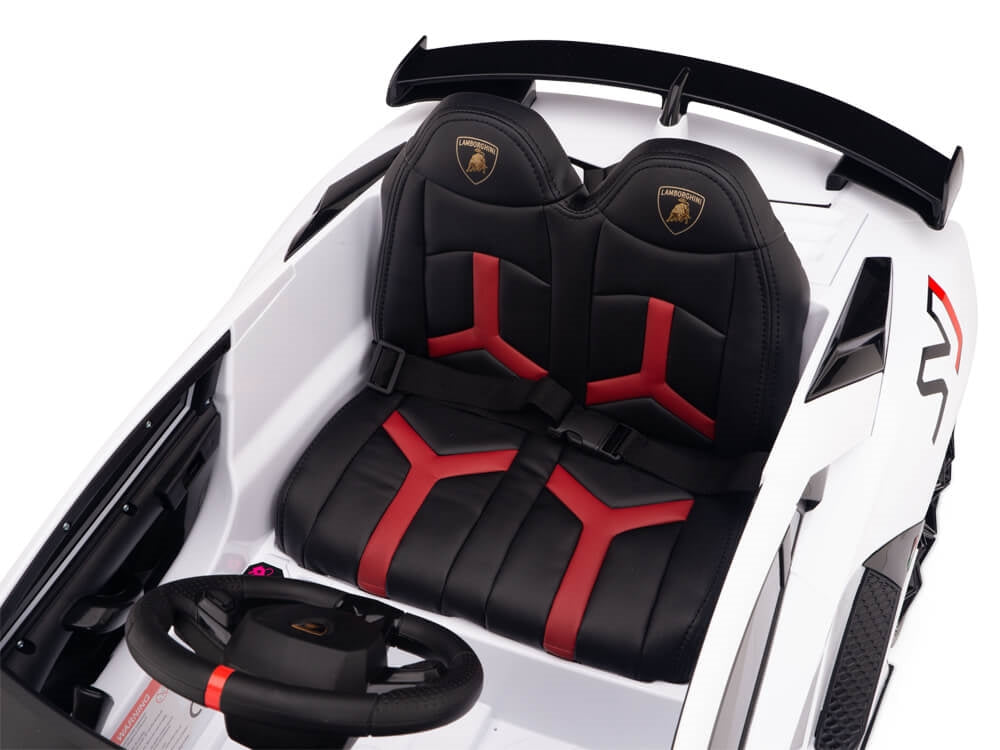 12V Lamborghini Aventador SVJ Kids Ride On Sports Car with Remote - White