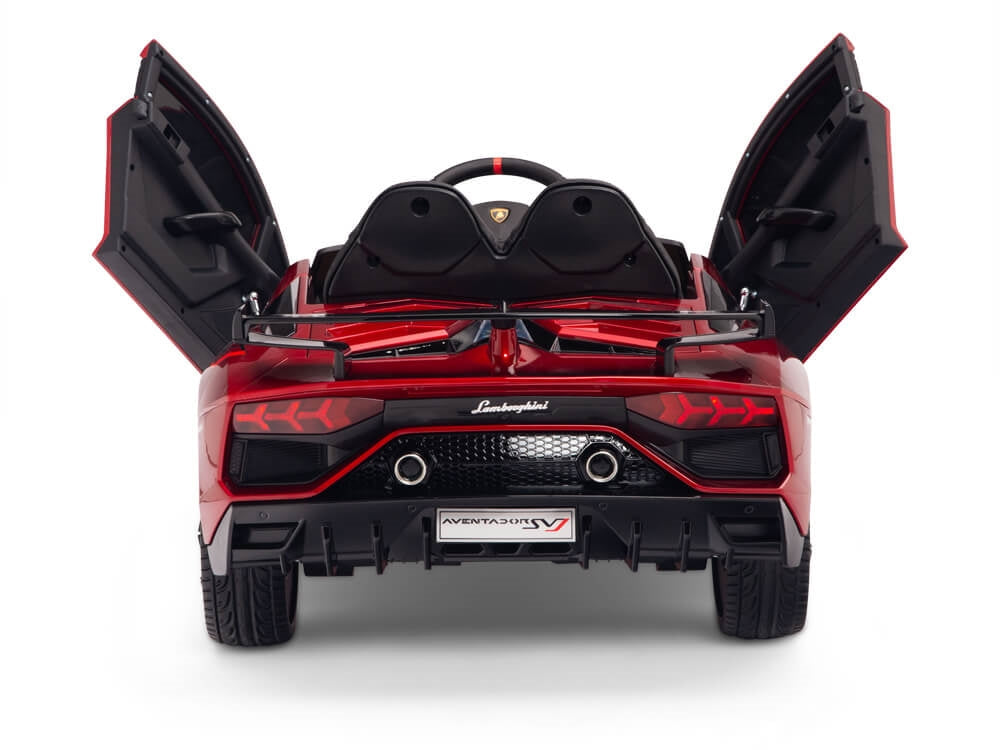 12V Lamborghini Aventador SVJ Kids Ride On Sports Car with Remote - Painted Burgundy