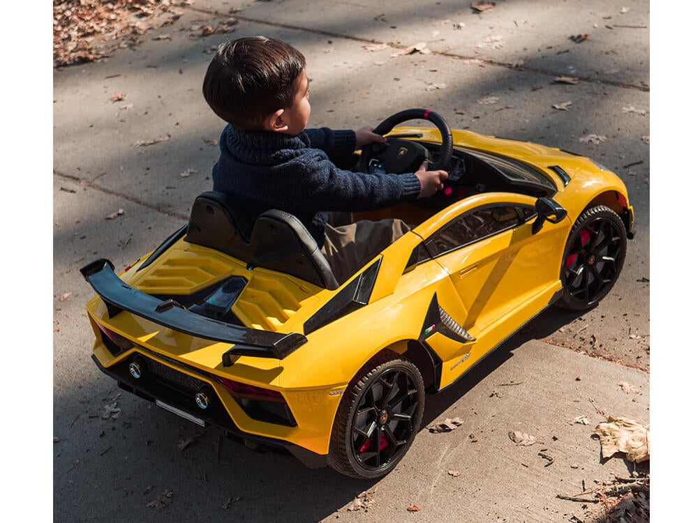 12V Lamborghini Aventador SVJ Kids Ride On Sports Car with Remote - Red