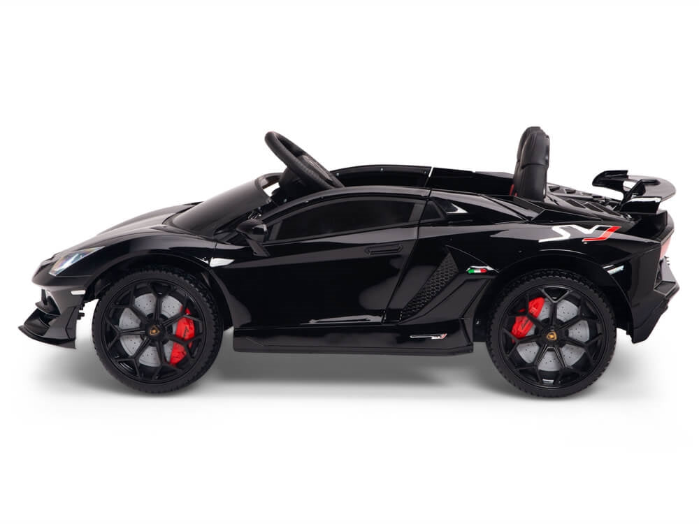 12V Lamborghini Aventador SVJ Kids Ride On Sports Car with Remote - Painted Black