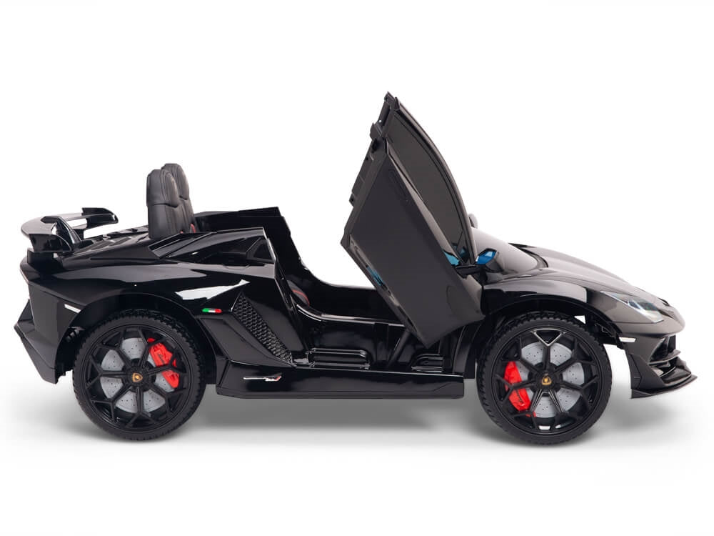 12V Lamborghini Aventador SVJ Kids Ride On Sports Car with Remote - Painted Black