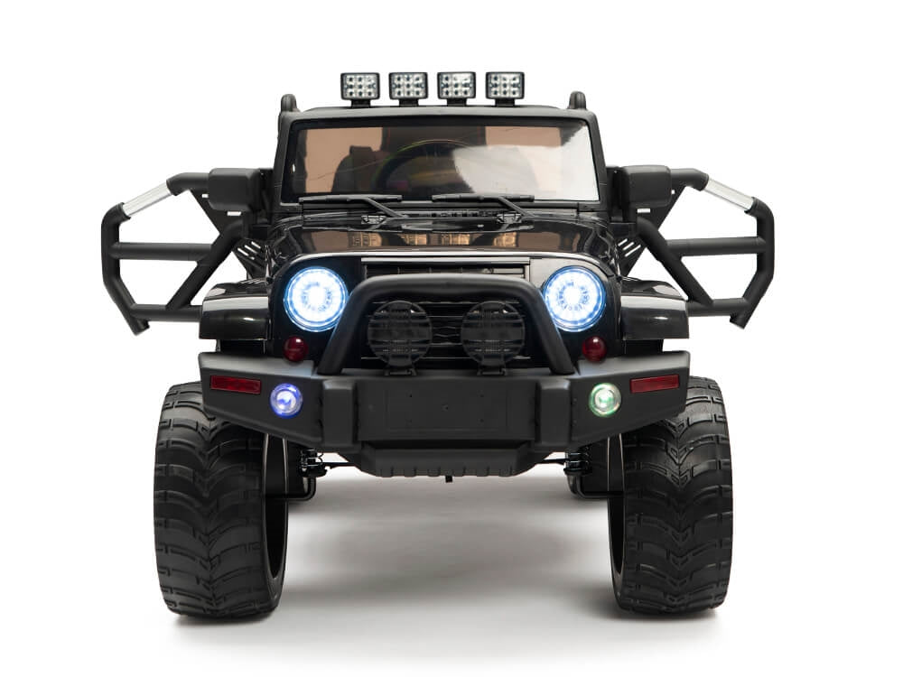 4WD Kids Battery Operated Ride On Truck with EVA Wheels and Remote Control - Black