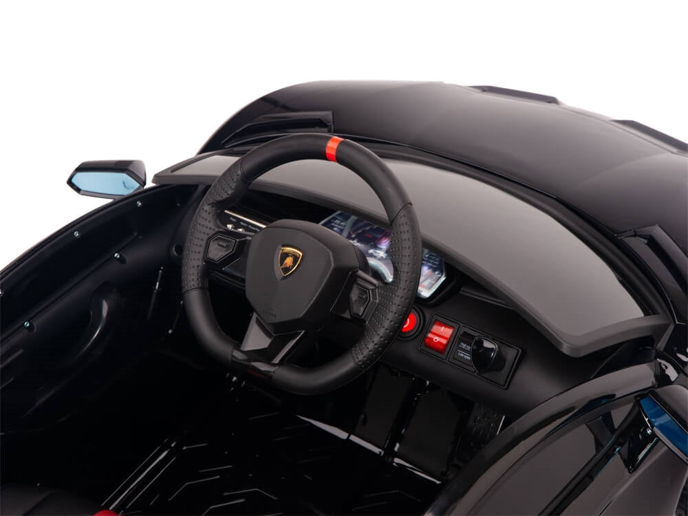 12V Lamborghini Aventador SVJ Kids Ride On Sports Car with Remote - Painted Black