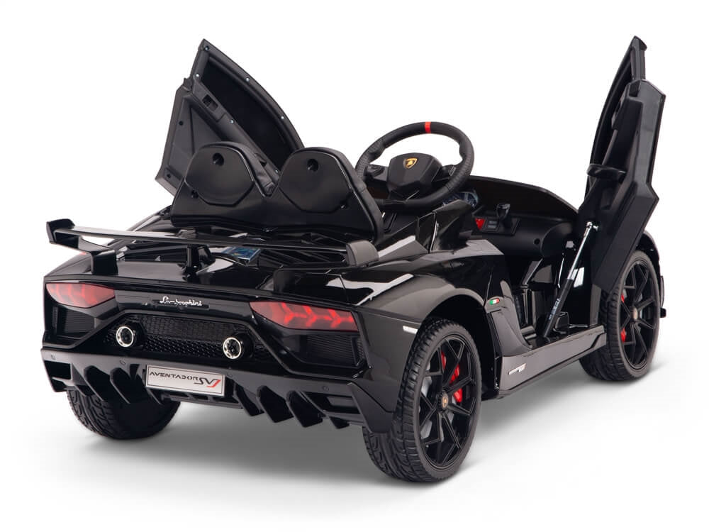 12V Lamborghini Aventador SVJ Kids Ride On Sports Car with Remote - Painted Black