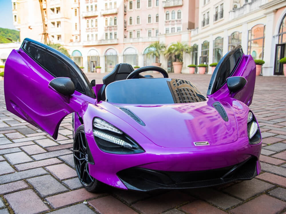McLaren 720S 12V Kids Electric Ride On Car w/ Remote Control - Painted Purple