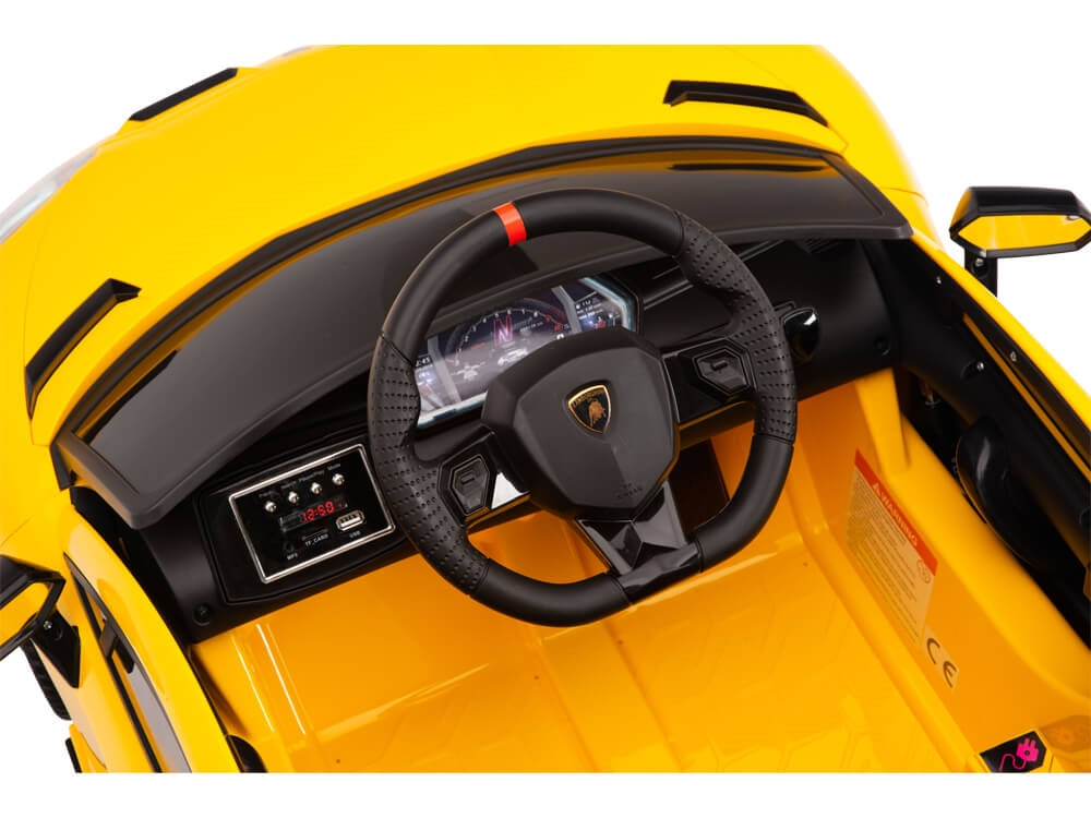12V Lamborghini Aventador SVJ Kids Ride On Sports Car with Remote - Yellow