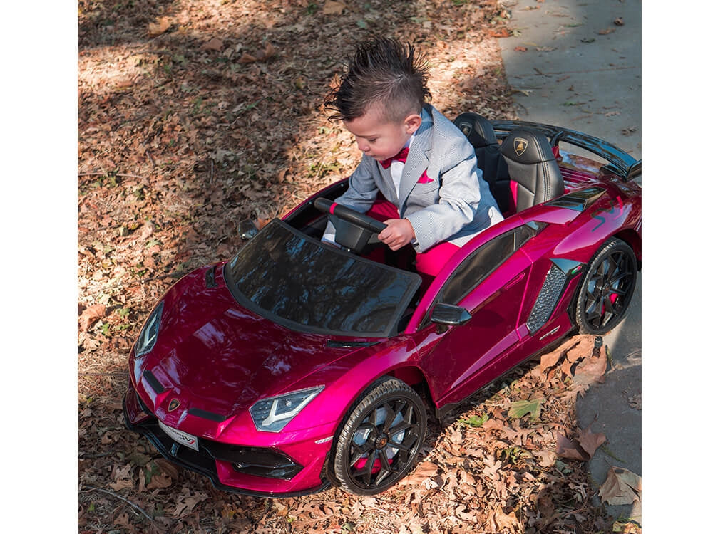 12V Lamborghini Aventador SVJ Kids Ride On Sports Car with Remote - Red