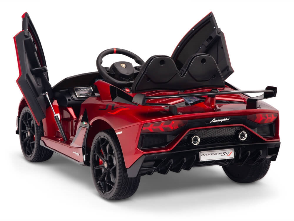 12V Lamborghini Aventador SVJ Kids Ride On Sports Car with Remote - Painted Burgundy