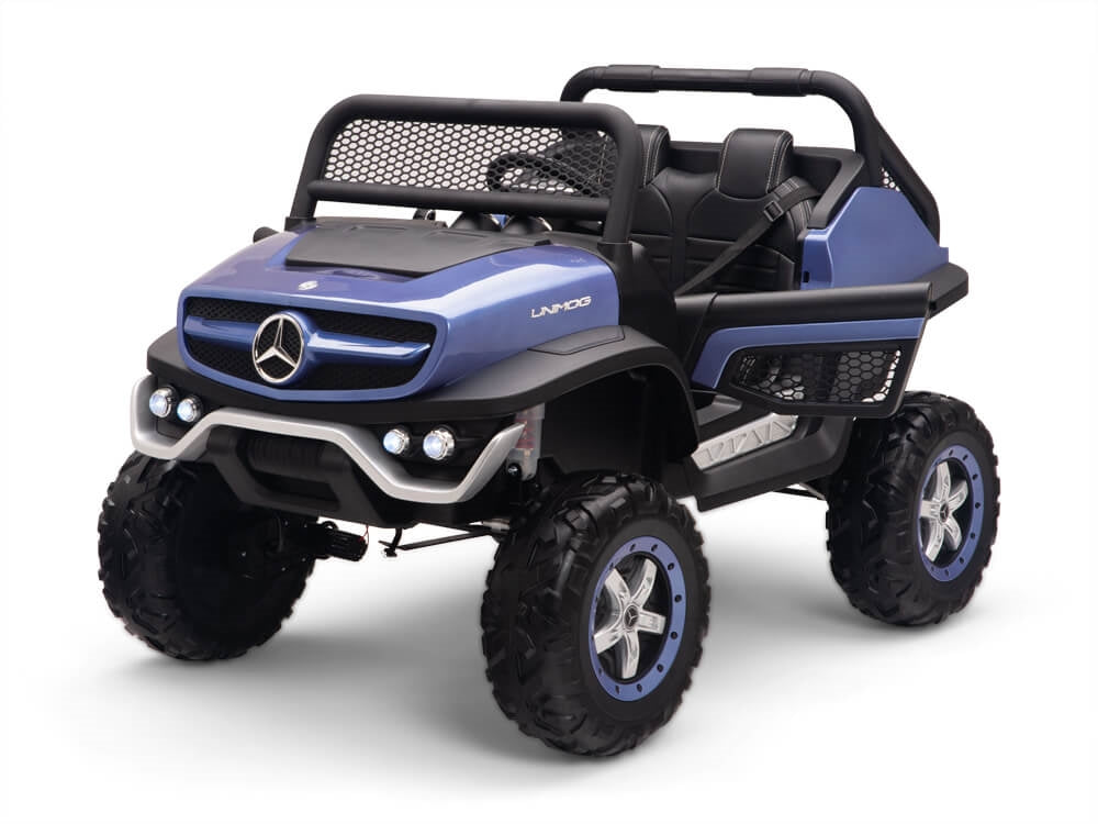 24V Mercedes Benz UNIMOG Kids Ride On UTV with Remote - Blue