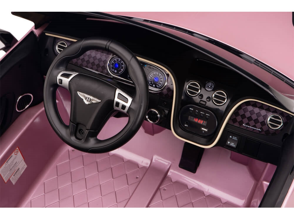 12V Bentley Continental Supersports Kids Battery Operated Ride On Car with Remote - Pink