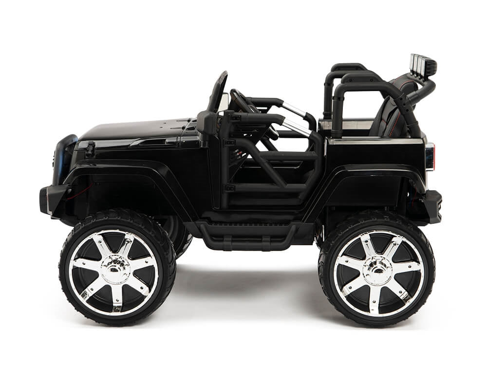 4WD Kids Battery Operated Ride On Truck with EVA Wheels and Remote Control - Black