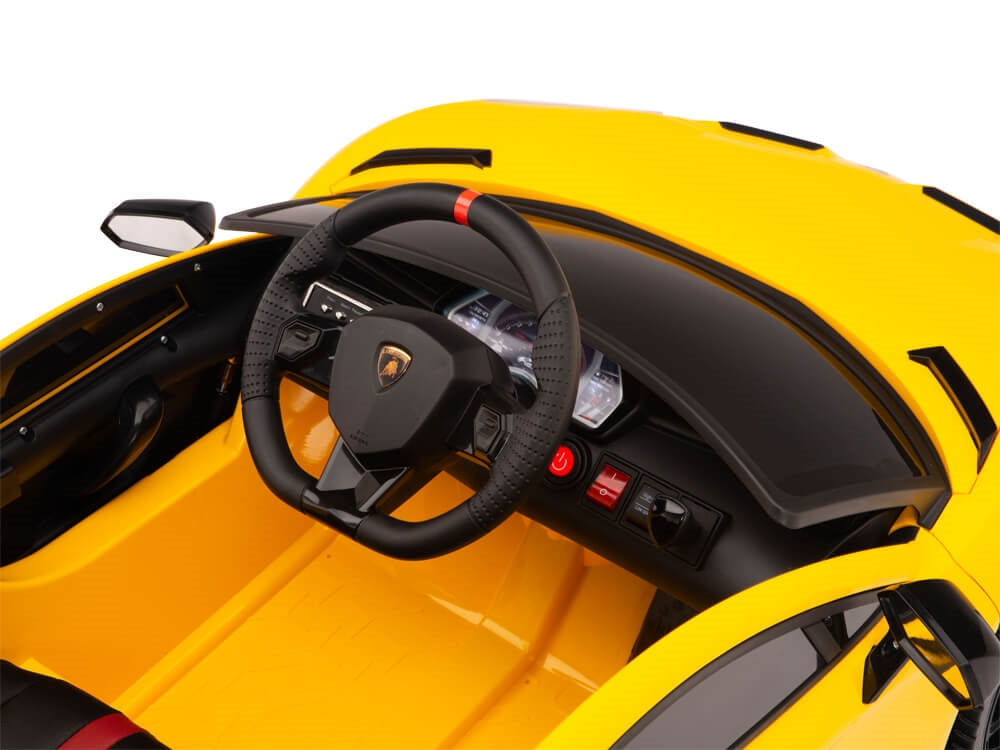12V Lamborghini Aventador SVJ Kids Ride On Sports Car with Remote - Yellow