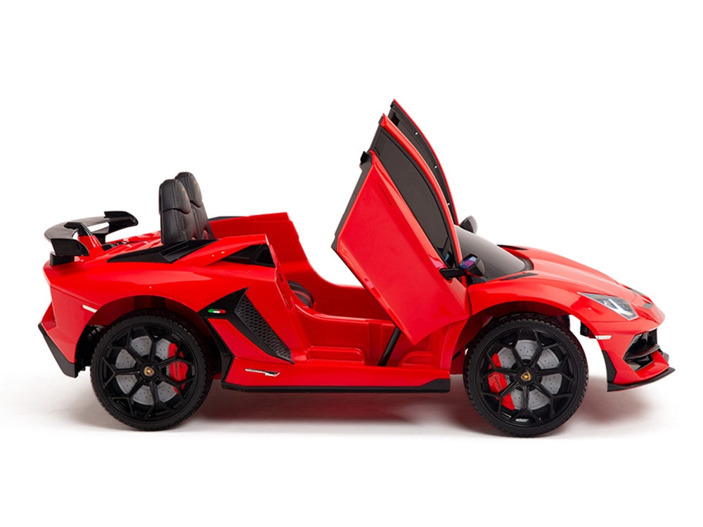 12V Lamborghini Aventador SVJ Kids Ride On Sports Car with Remote - Red