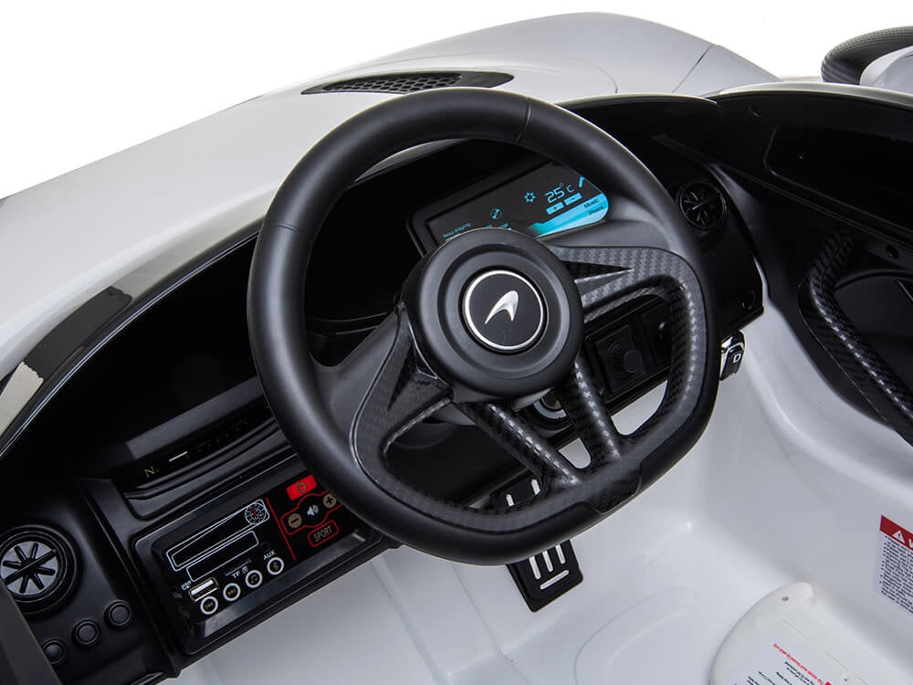 McLaren 720S 12V Kids Electric Ride On Car w/ Remote Control - Painted White