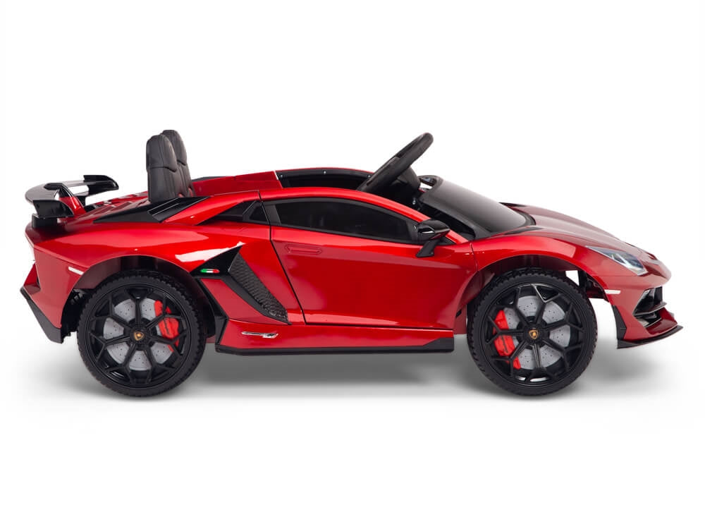 12V Lamborghini Aventador SVJ Kids Ride On Sports Car with Remote - Painted Burgundy