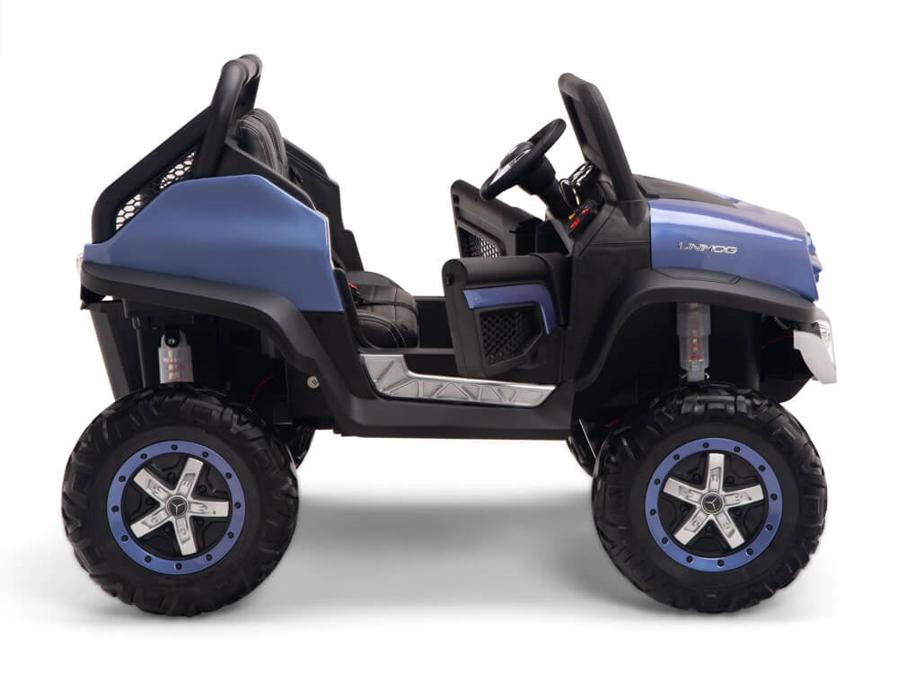 24V Mercedes Benz UNIMOG Kids Ride On UTV with Remote - Blue