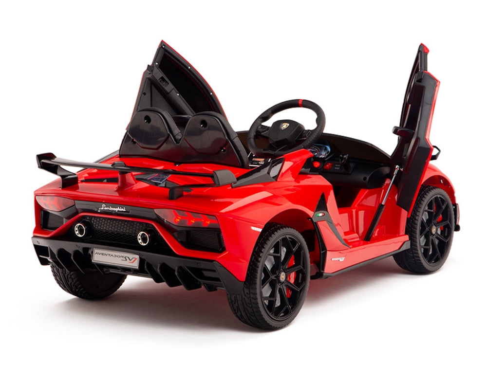 12V Lamborghini Aventador SVJ Kids Ride On Sports Car with Remote - Red